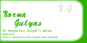 norma gulyas business card